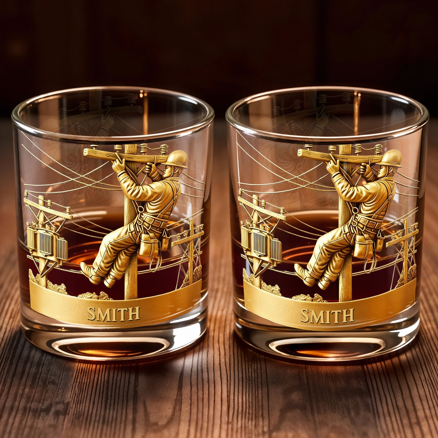 Customized Lineman, Utility Pole, Wires