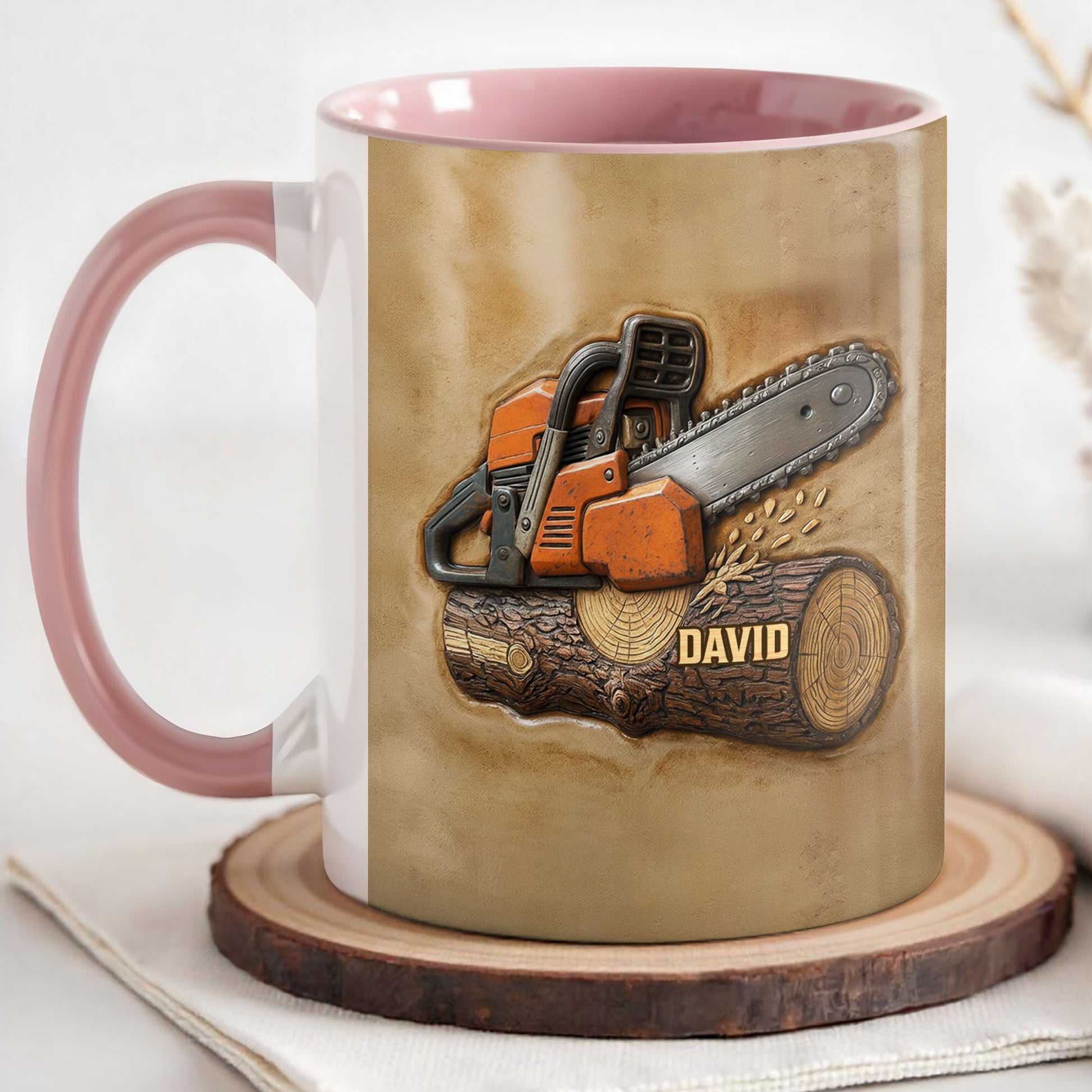 Custom Chainsaw And Log Design