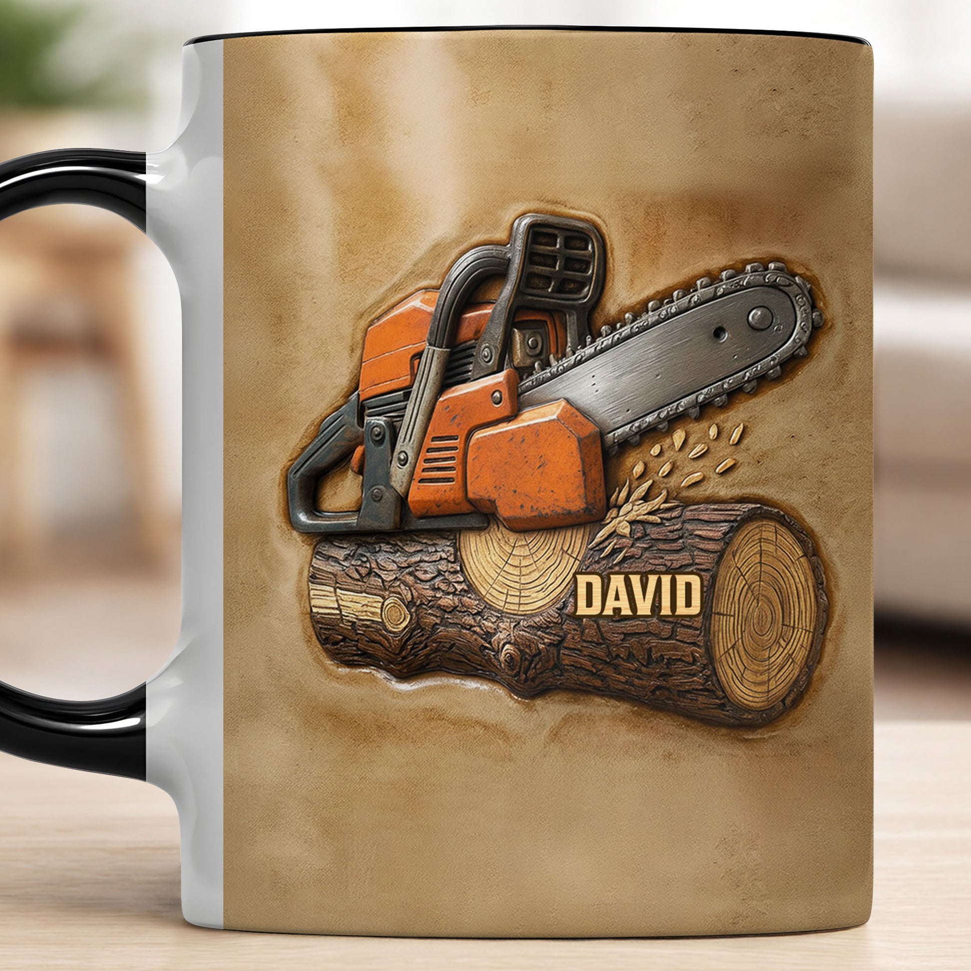 Custom Chainsaw And Log Design