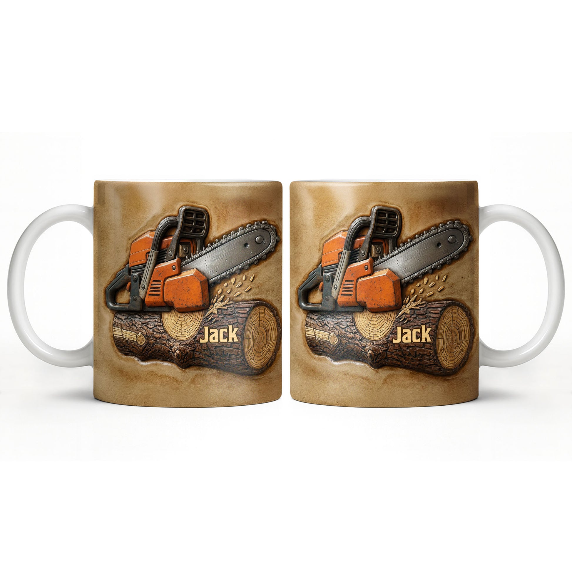 Rugged Chainsaw And Wood Design