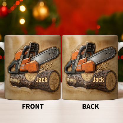 Rugged Chainsaw And Wood Design