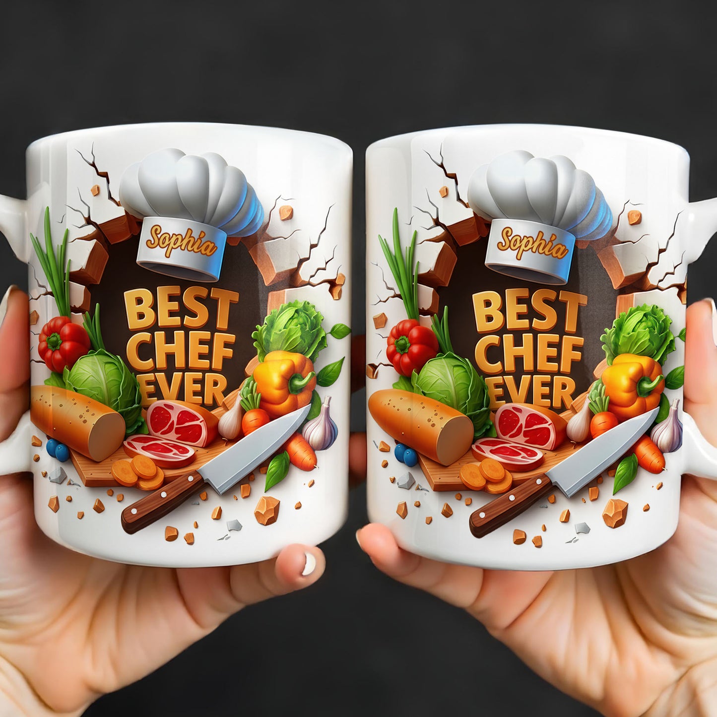 Best Chef Ever With Chef Hat And Vegetables