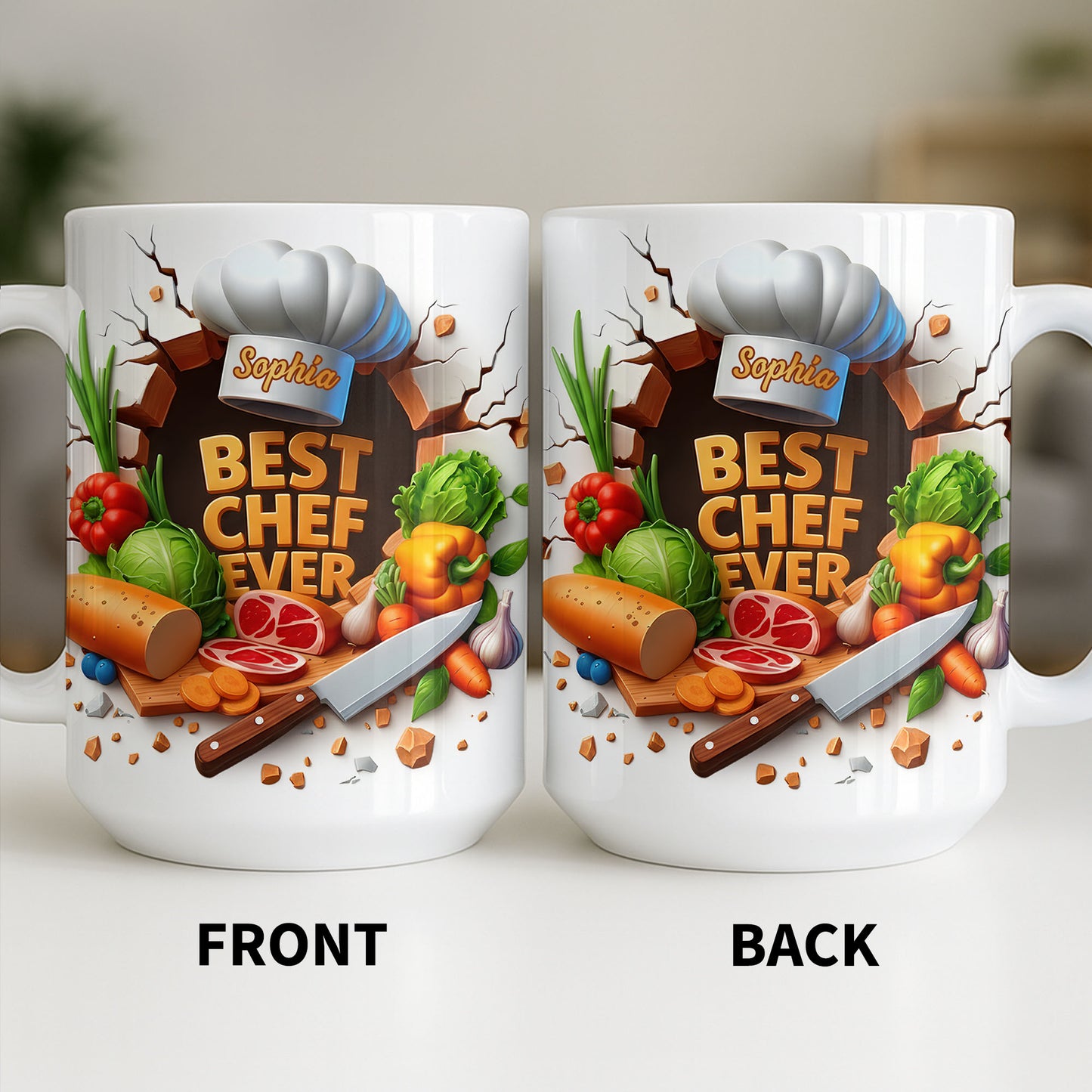 Best Chef Ever With Chef Hat And Vegetables