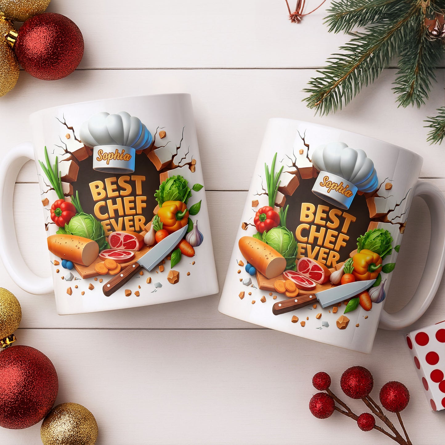 Best Chef Ever With Chef Hat And Vegetables