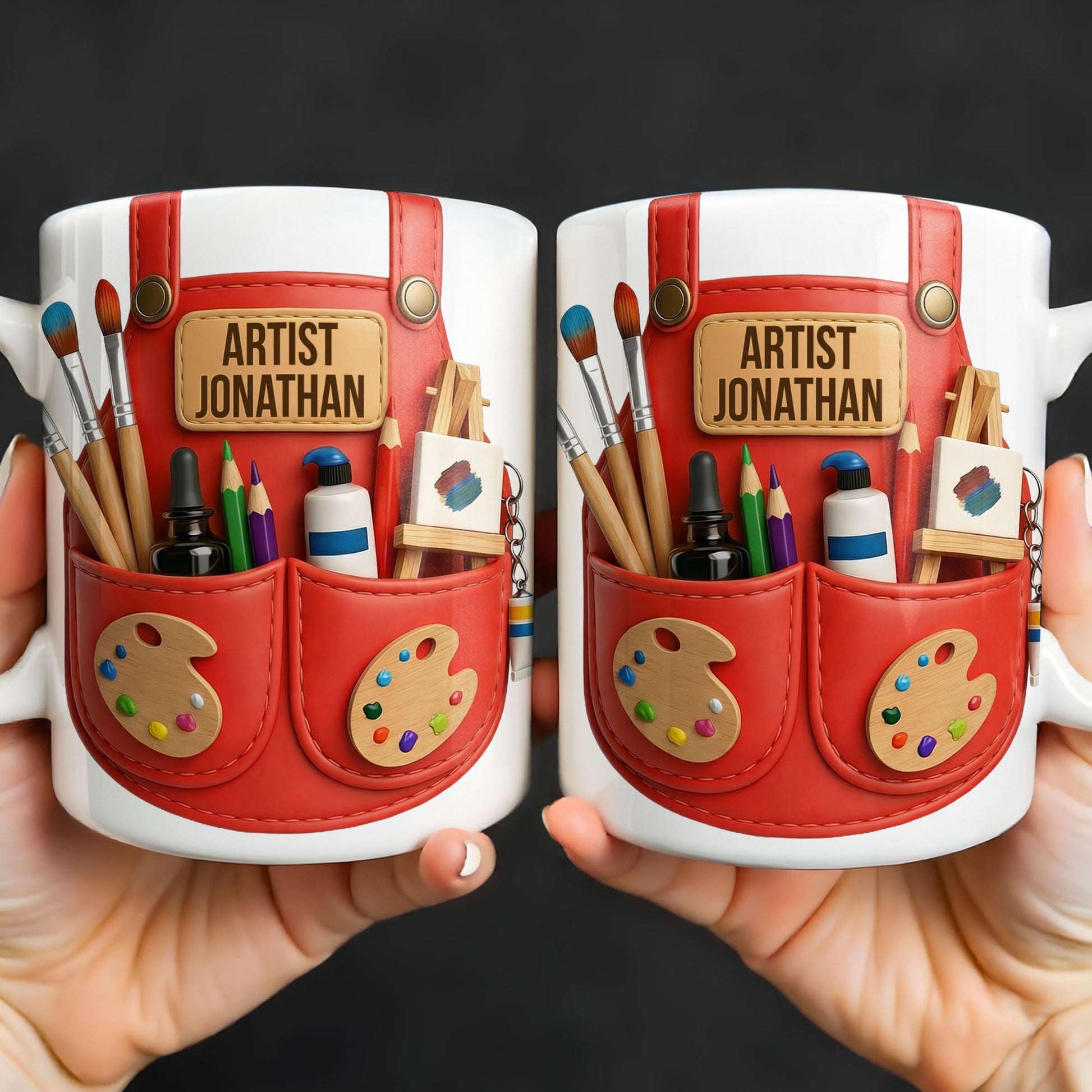 Artist [Your Name] With Paint Brushes And Palette