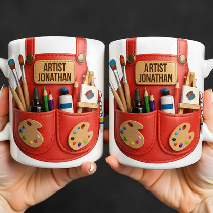 Artist [Your Name] With Paint Brushes And Palette