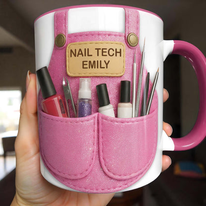 Celebrate Creativity With Nail Polish, Scissors, Brushes Design - Personalized Custom Accent Mug - JBS088_AMUG