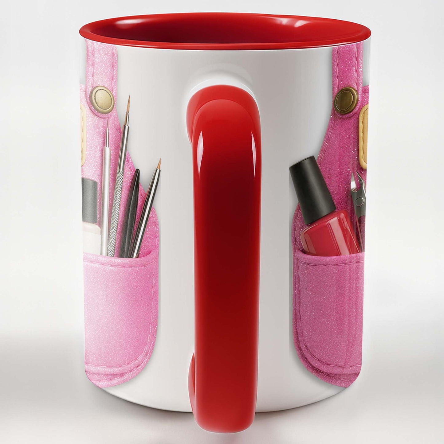 Celebrate Creativity With Nail Polish, Scissors, Brushes Design - Personalized Custom Accent Mug - JBS088_AMUG