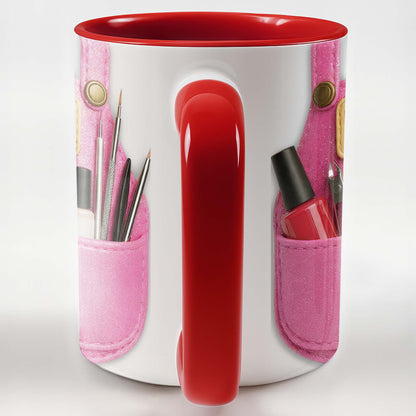 Celebrate Creativity With Nail Polish, Scissors, Brushes Design - Personalized Custom Accent Mug - JBS088_AMUG