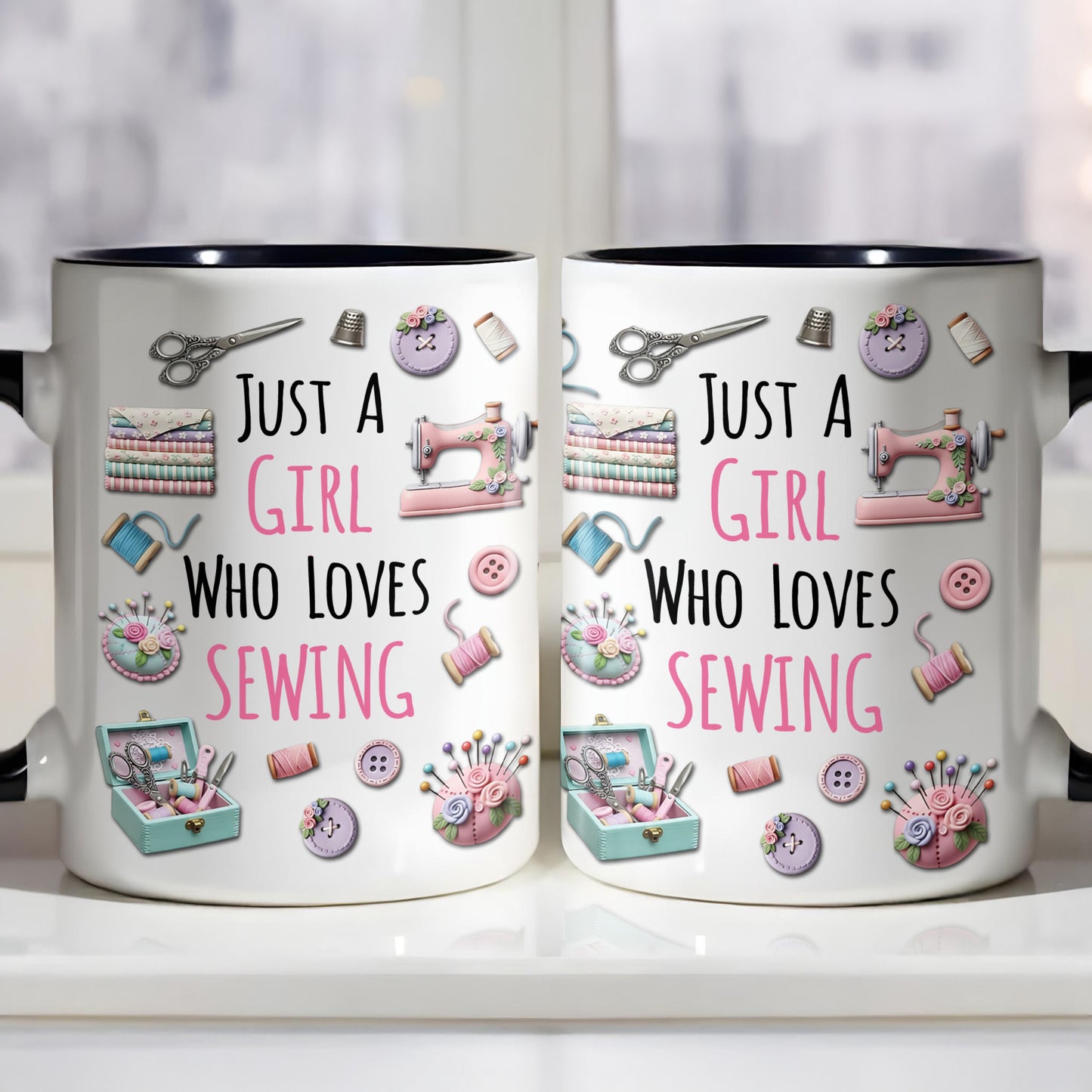 Just A Girl Who Loves Sewing With Scissors And Buttons