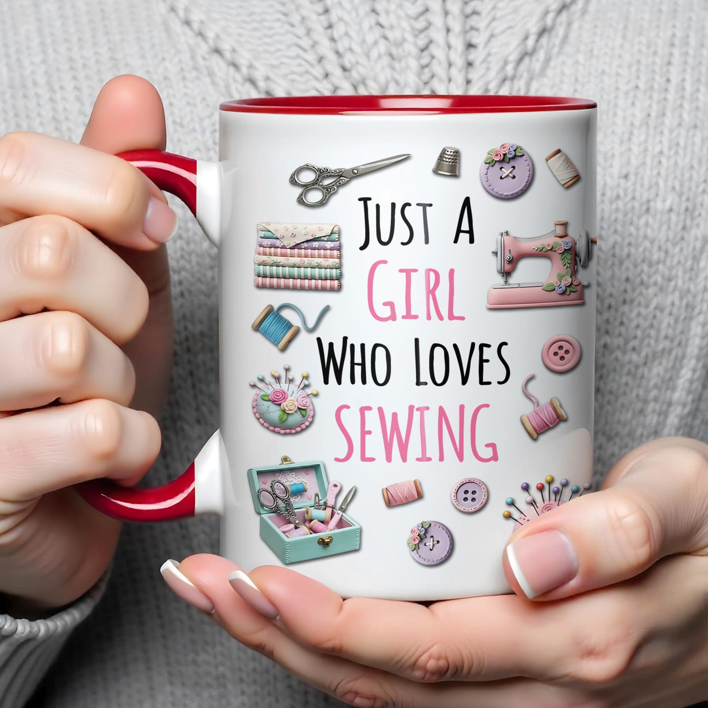 Just A Girl Who Loves Sewing With Scissors And Buttons