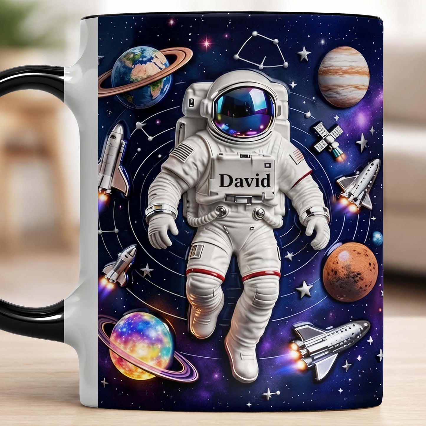 Explore The Galaxy With Custom Astronaut And Planets Design