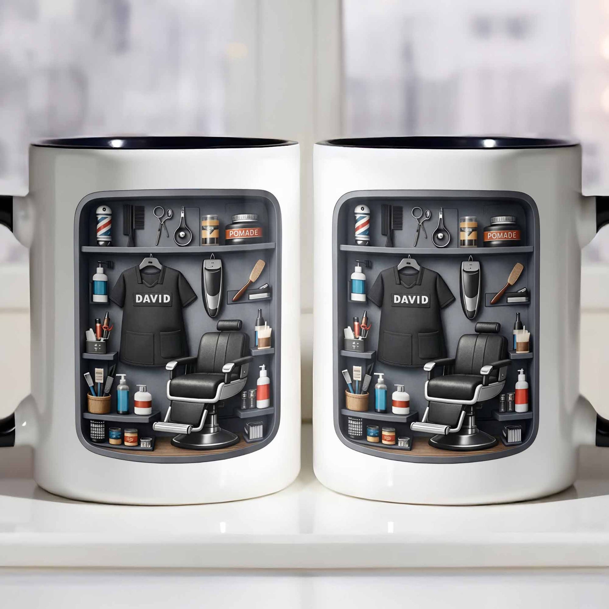 Customized Barber Tools Design, Barber Chair And Scissors