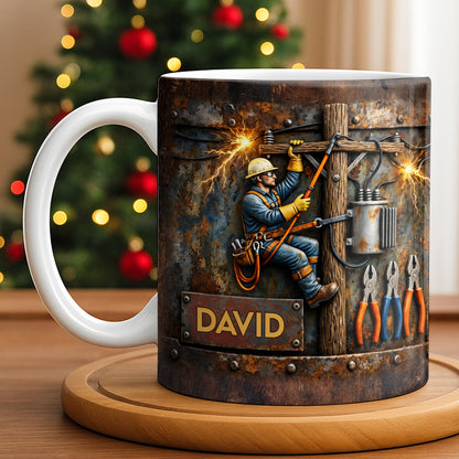Celebrate The Hardworking Lineman With A Custom Mug