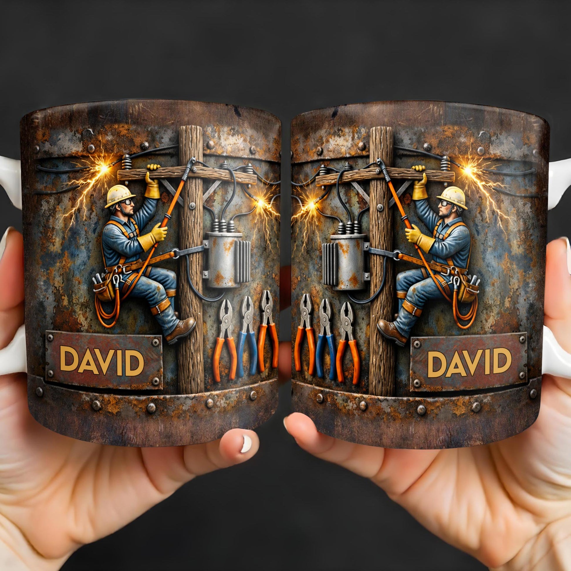 Celebrate The Hardworking Lineman With A Custom Mug