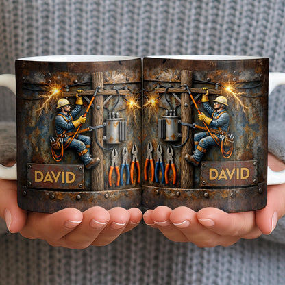 Celebrate The Hardworking Lineman With A Custom Mug