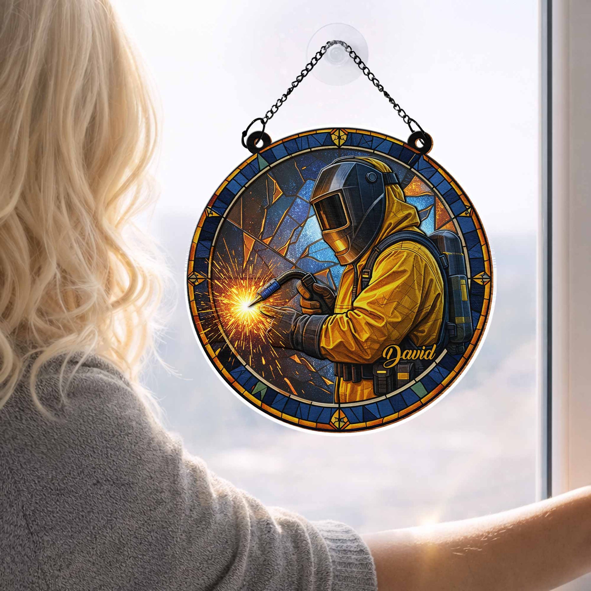 Craftsmanship And Dedication Welder Suncatcher