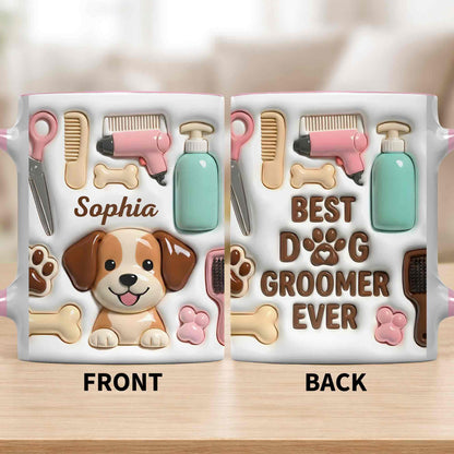 Cute Dog Grooming Life With Dog Bone And Groomer Tools