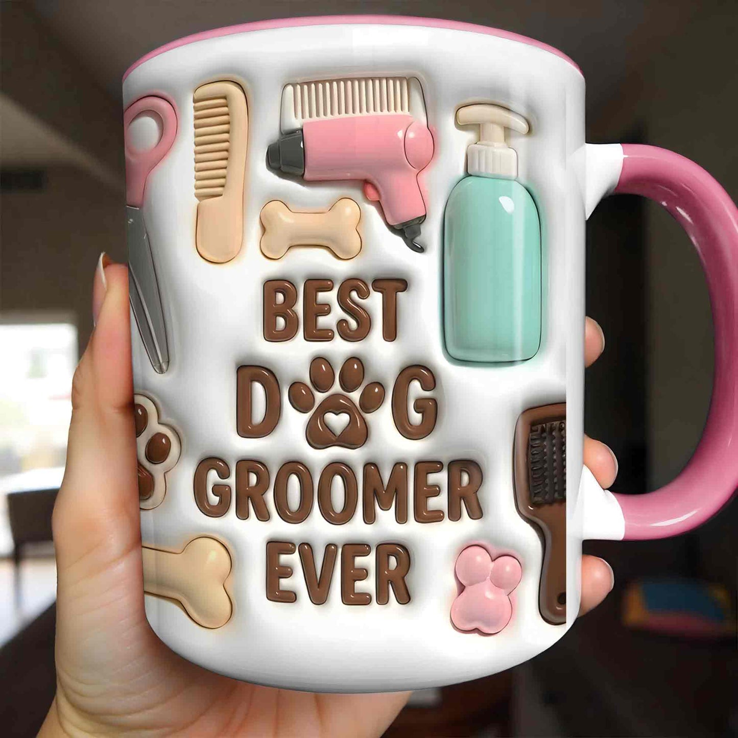 Cute Dog Grooming Life With Dog Bone And Groomer Tools