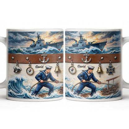 To My Courageous Sailor, Ship And Ocean Waves Design
