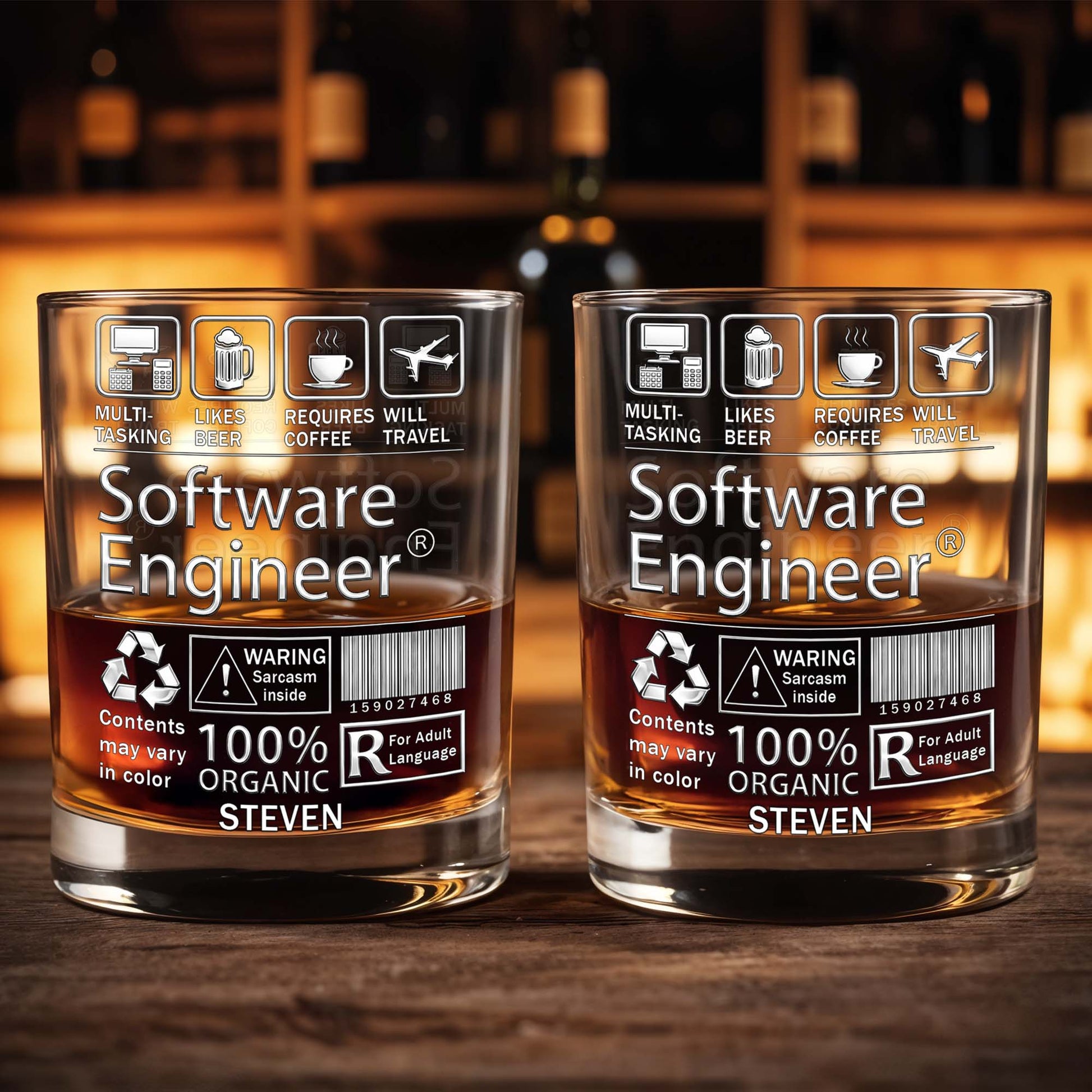 Multi-Tasking Software Engineer With Beer Coffee And Travel Icons