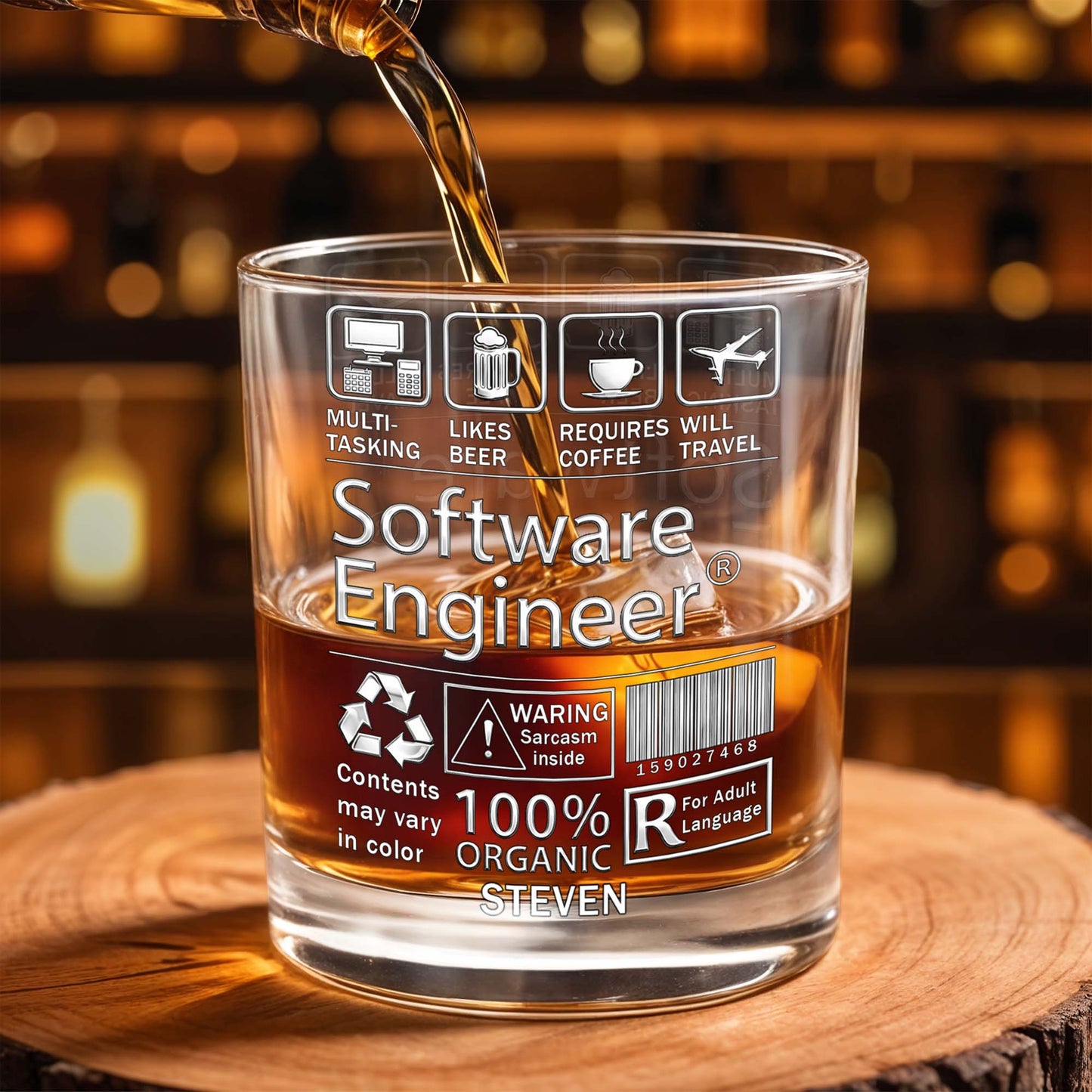 Multi-Tasking Software Engineer With Beer Coffee And Travel Icons