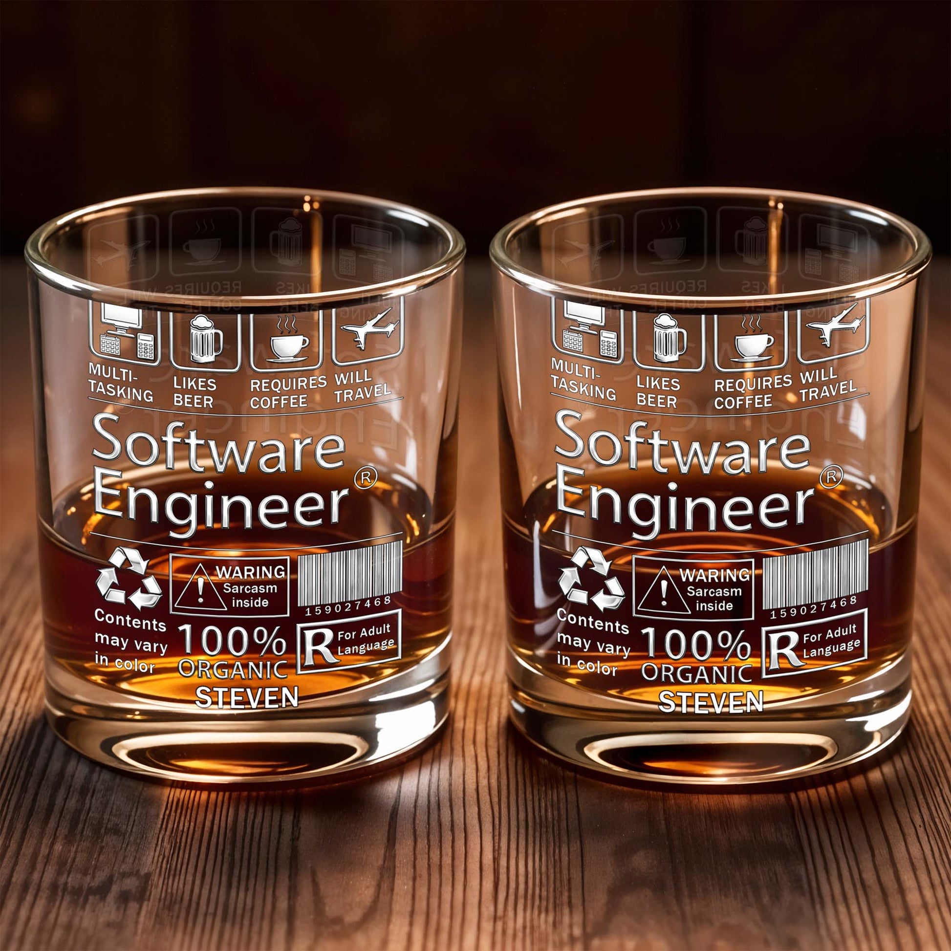 Multi-Tasking Software Engineer With Beer Coffee And Travel Icons