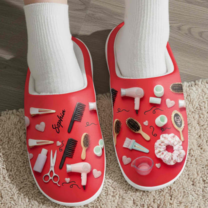 Styling With Love Hair Salon Accessories With Combs Scissors And Hair Dryer