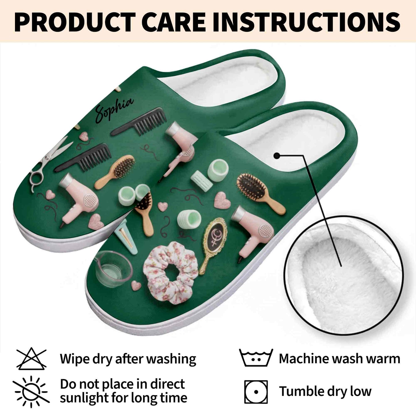 Styling With Love Hair Salon Accessories With Combs Scissors And Hair Dryer