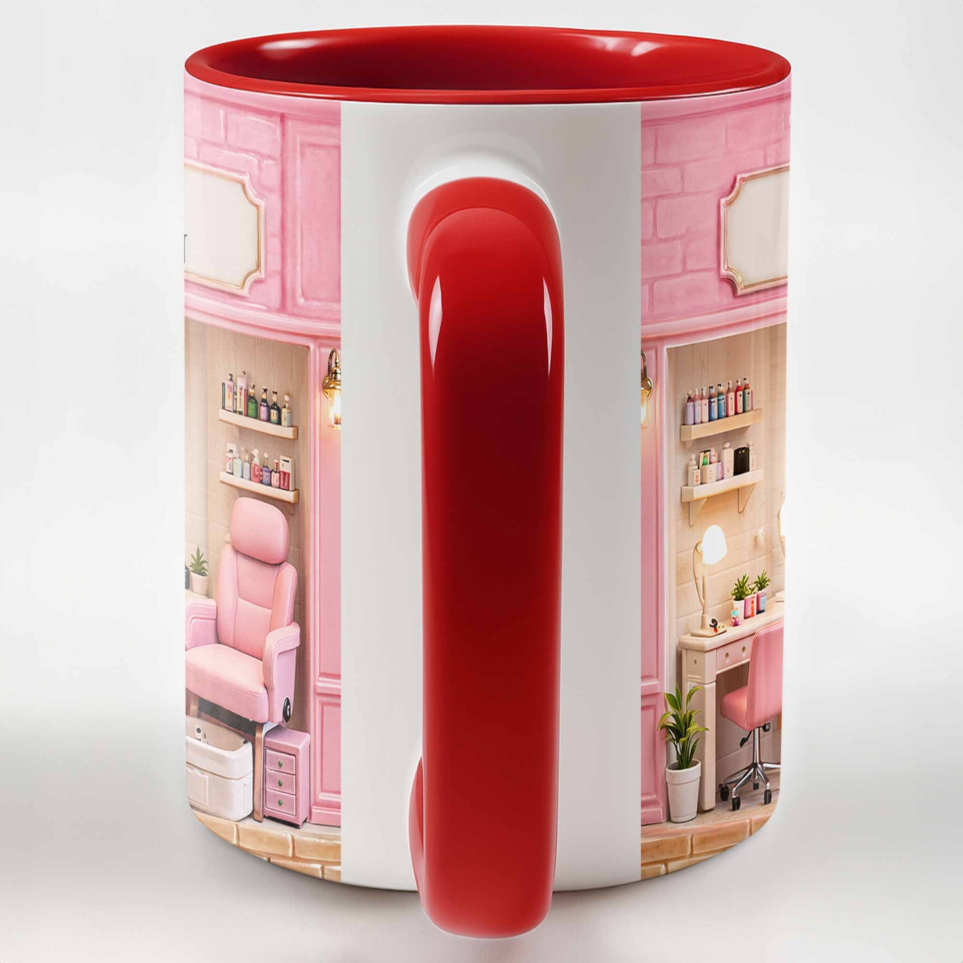 My Nail Salon With Pink Interior And Polish Bottles