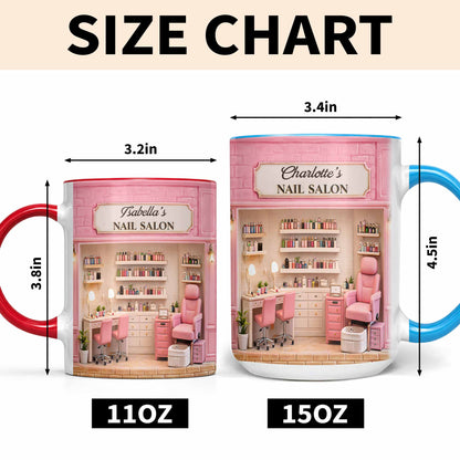 My Nail Salon With Pink Interior And Polish Bottles