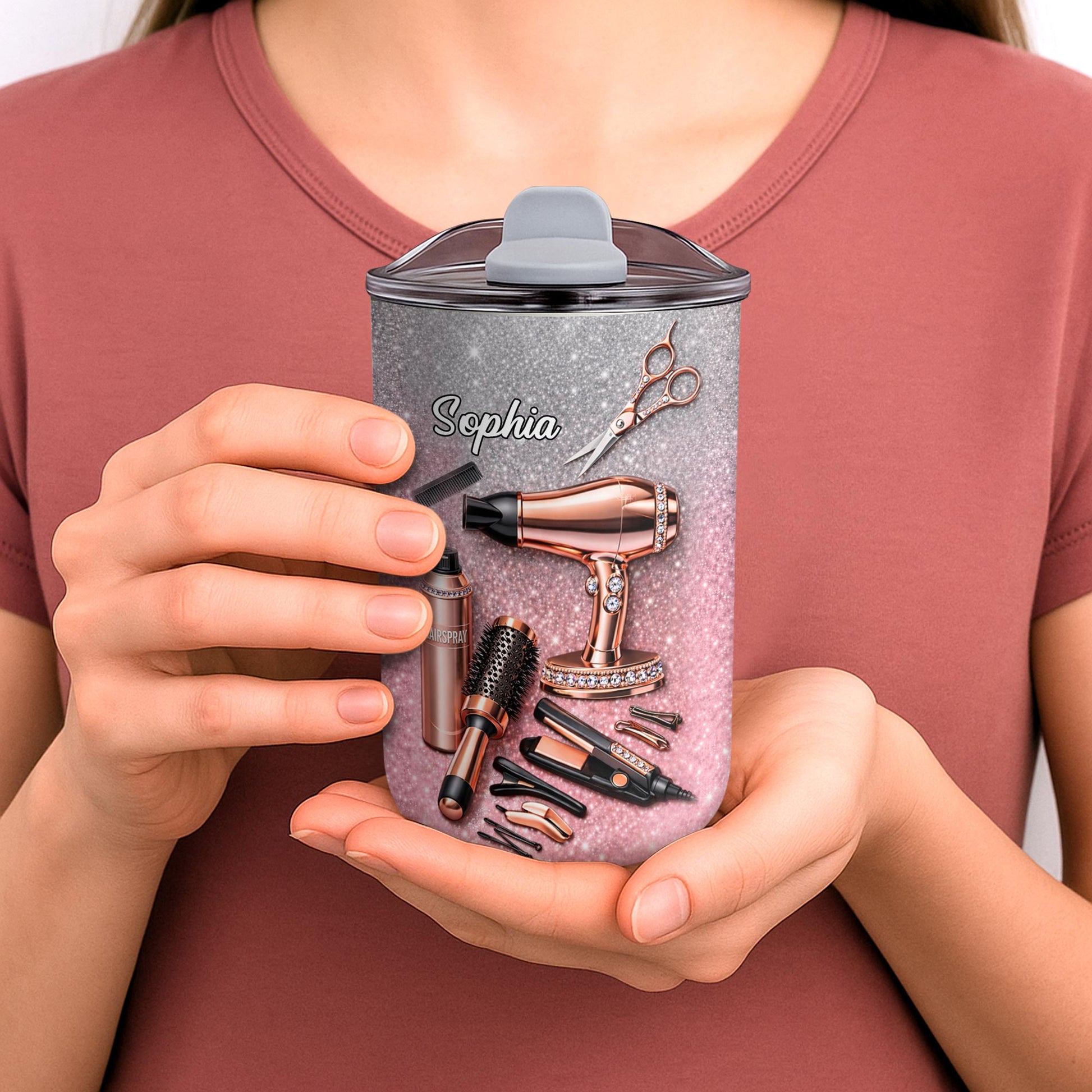 Professional Hairstylist Tools And Accessories Rose Gold Glitter