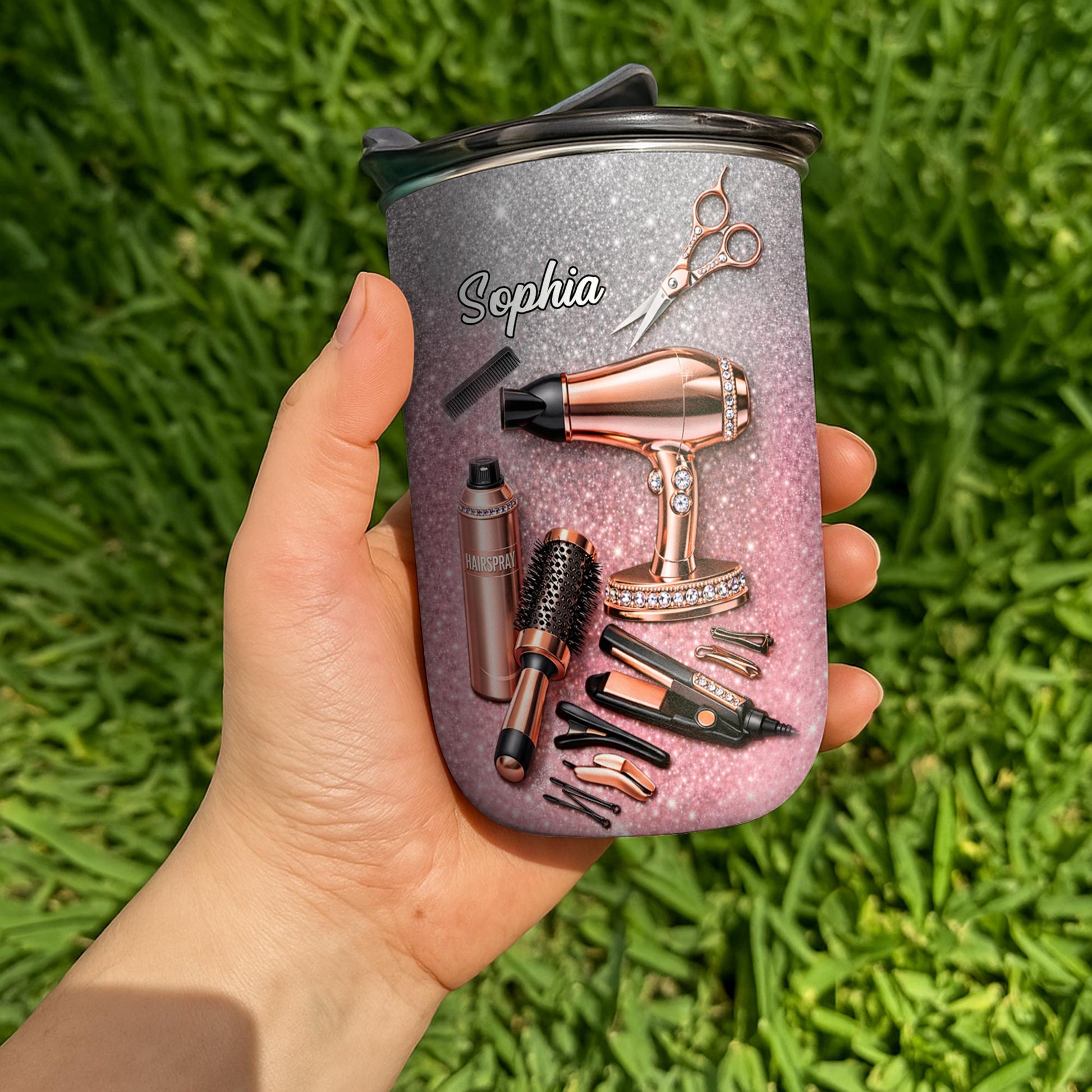 Professional Hairstylist Tools And Accessories Rose Gold Glitter