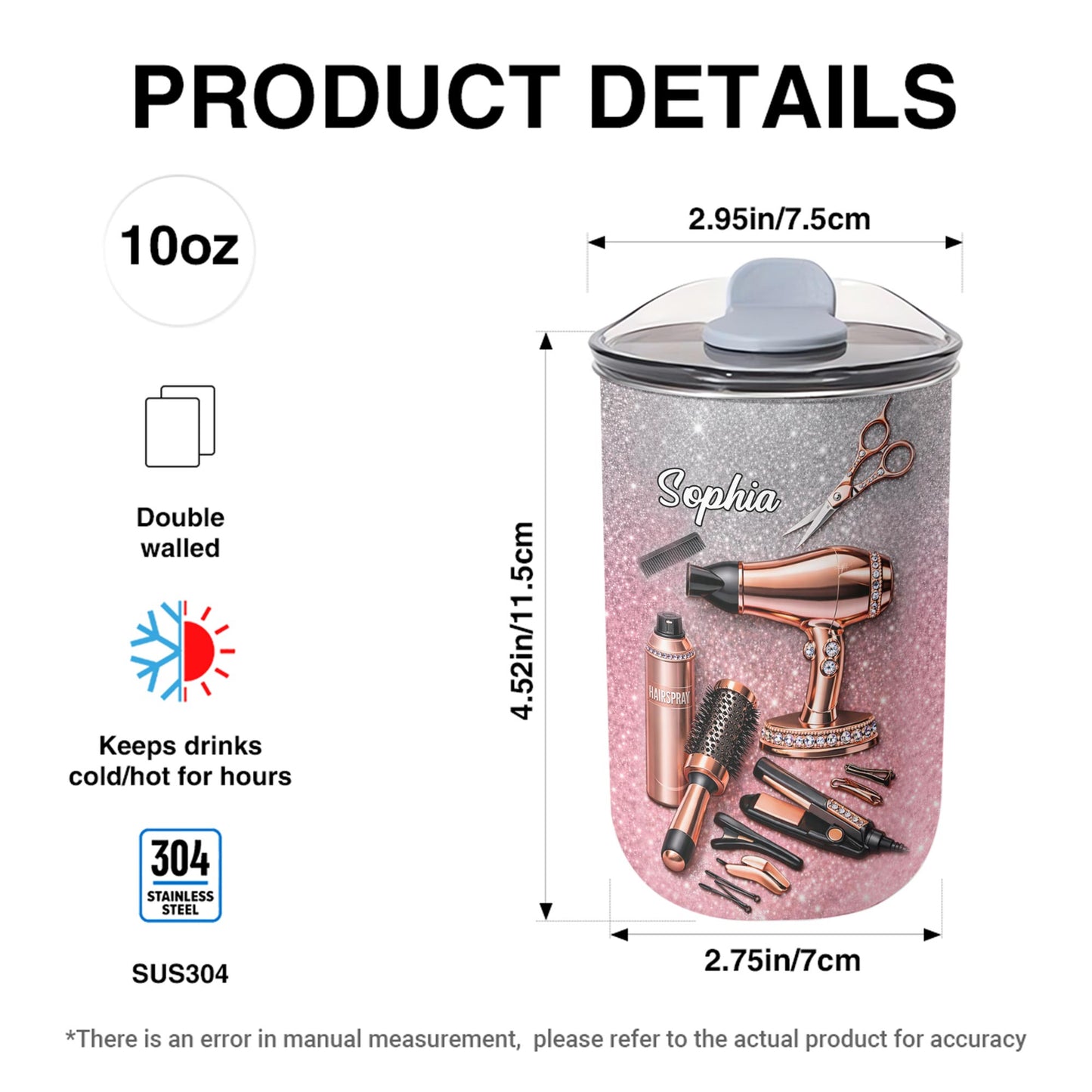 Professional Hairstylist Tools And Accessories Rose Gold Glitter