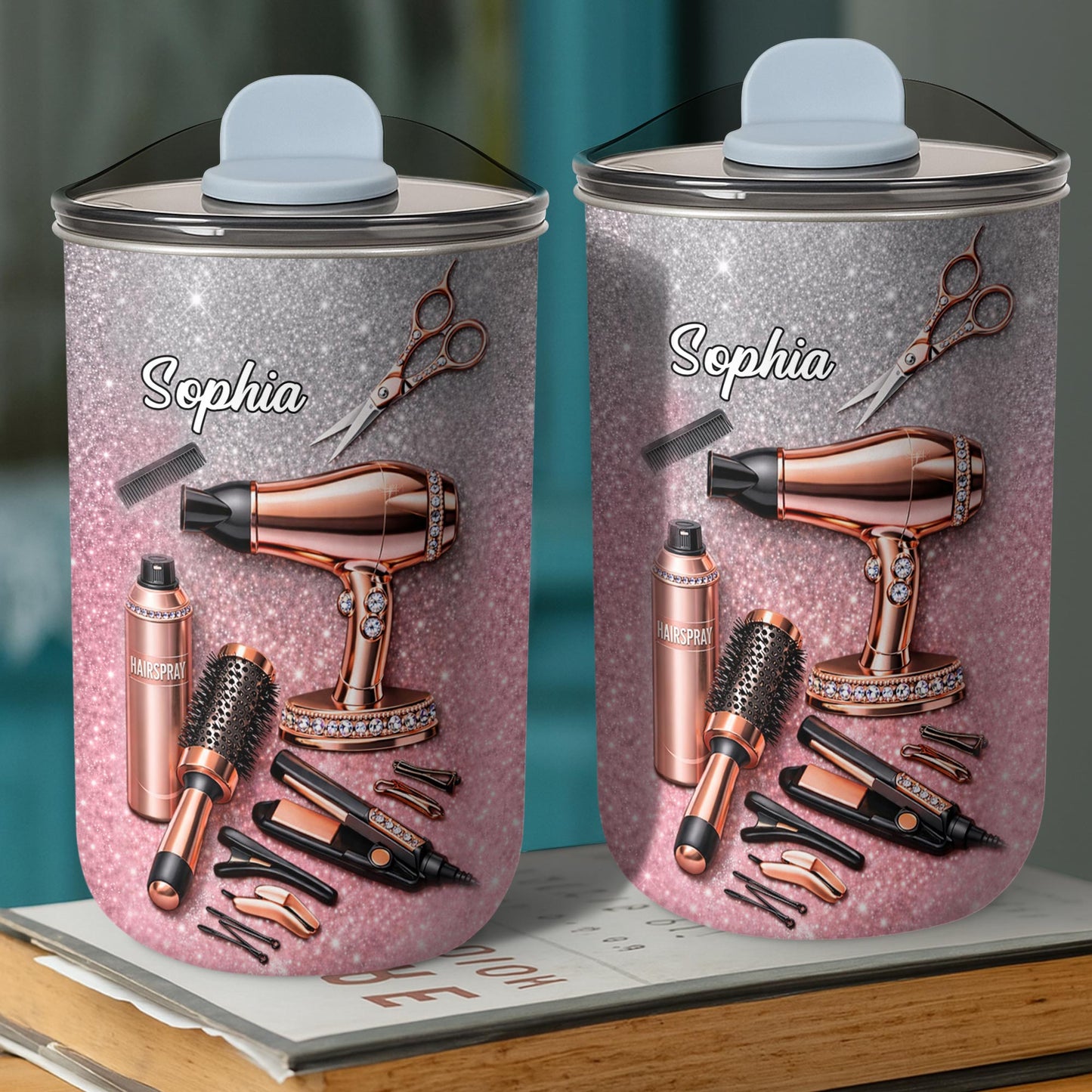 Professional Hairstylist Tools And Accessories Rose Gold Glitter