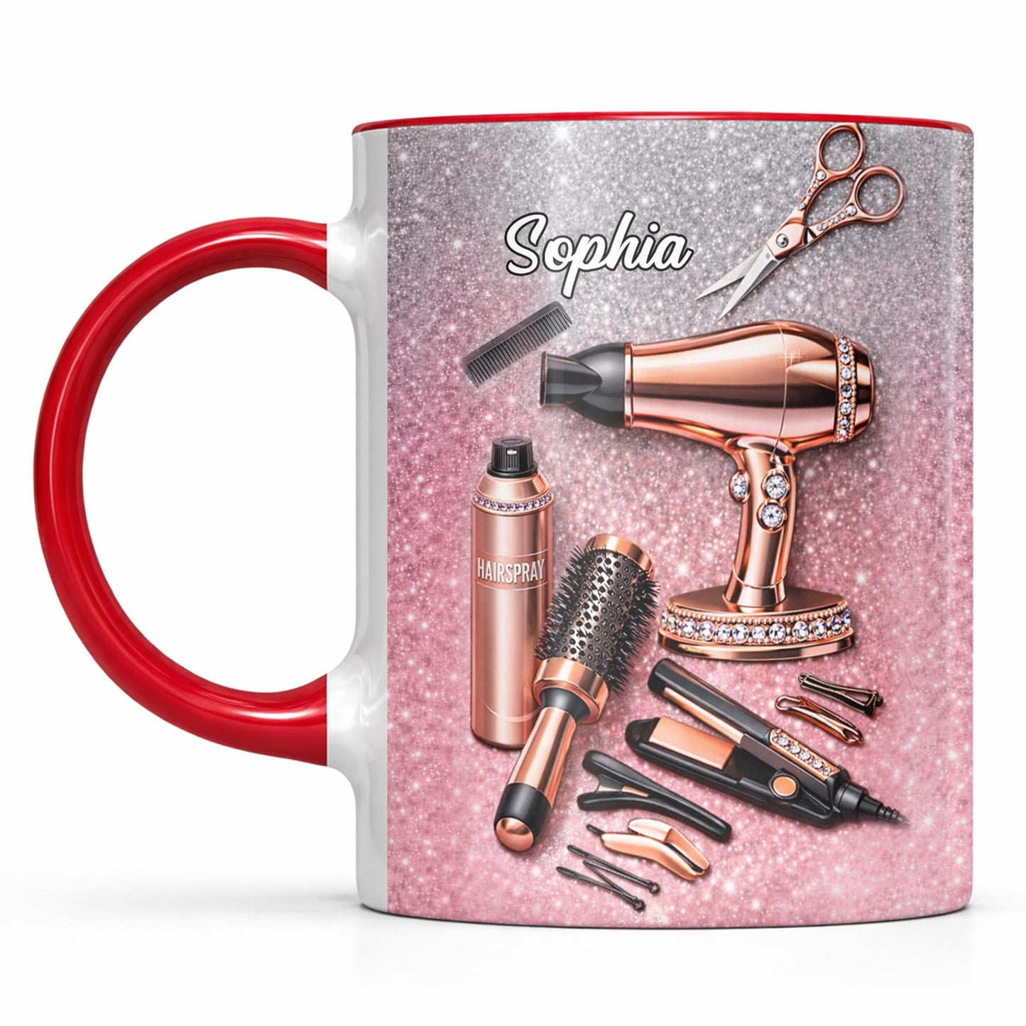 Stylist Tools and Sparkles Hair Dryer Scissors and Flat Iron