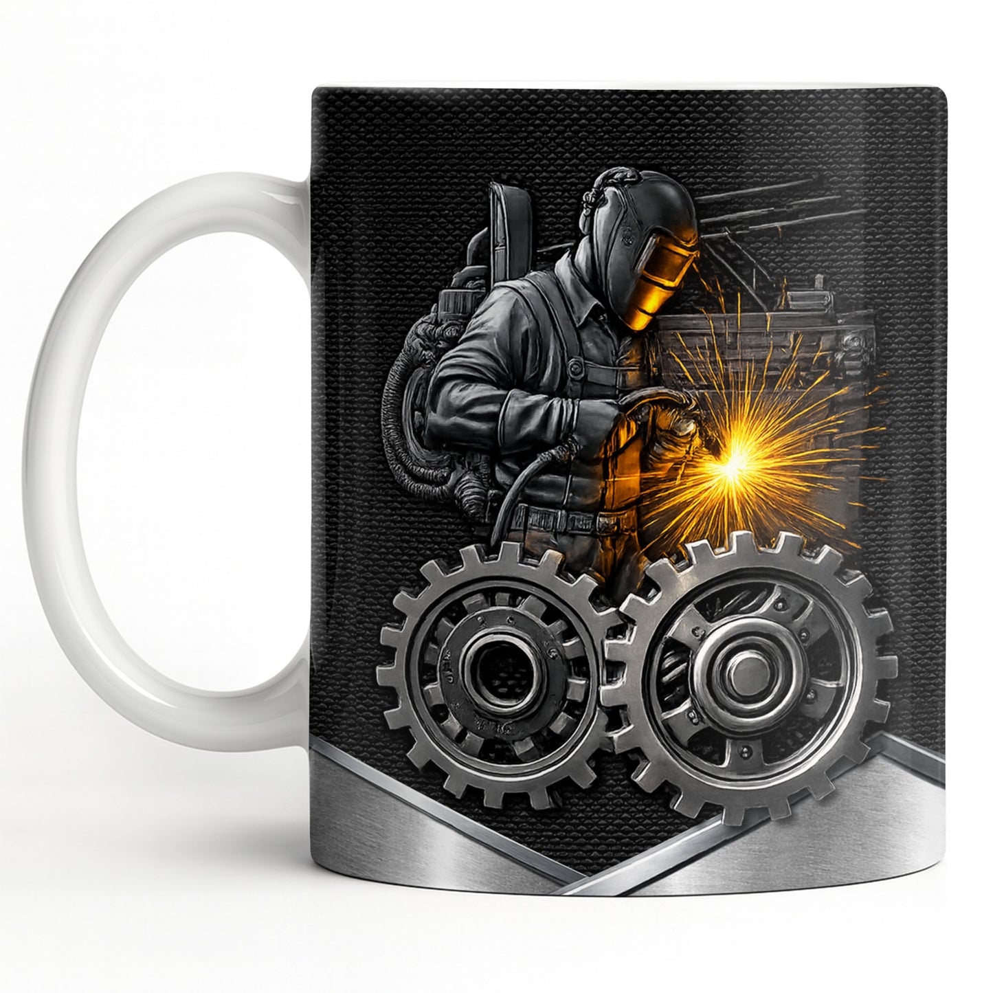 Stay Bold And Inspired, Featuring Welding Helmet And Gears - Personalized Custom Coffee Mug - JBS112_MG