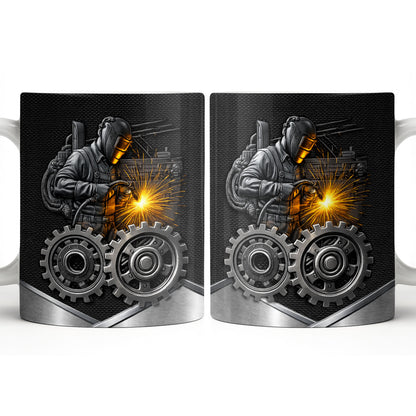 Stay Bold And Inspired, Featuring Welding Helmet And Gears - Personalized Custom Coffee Mug - JBS112_MG