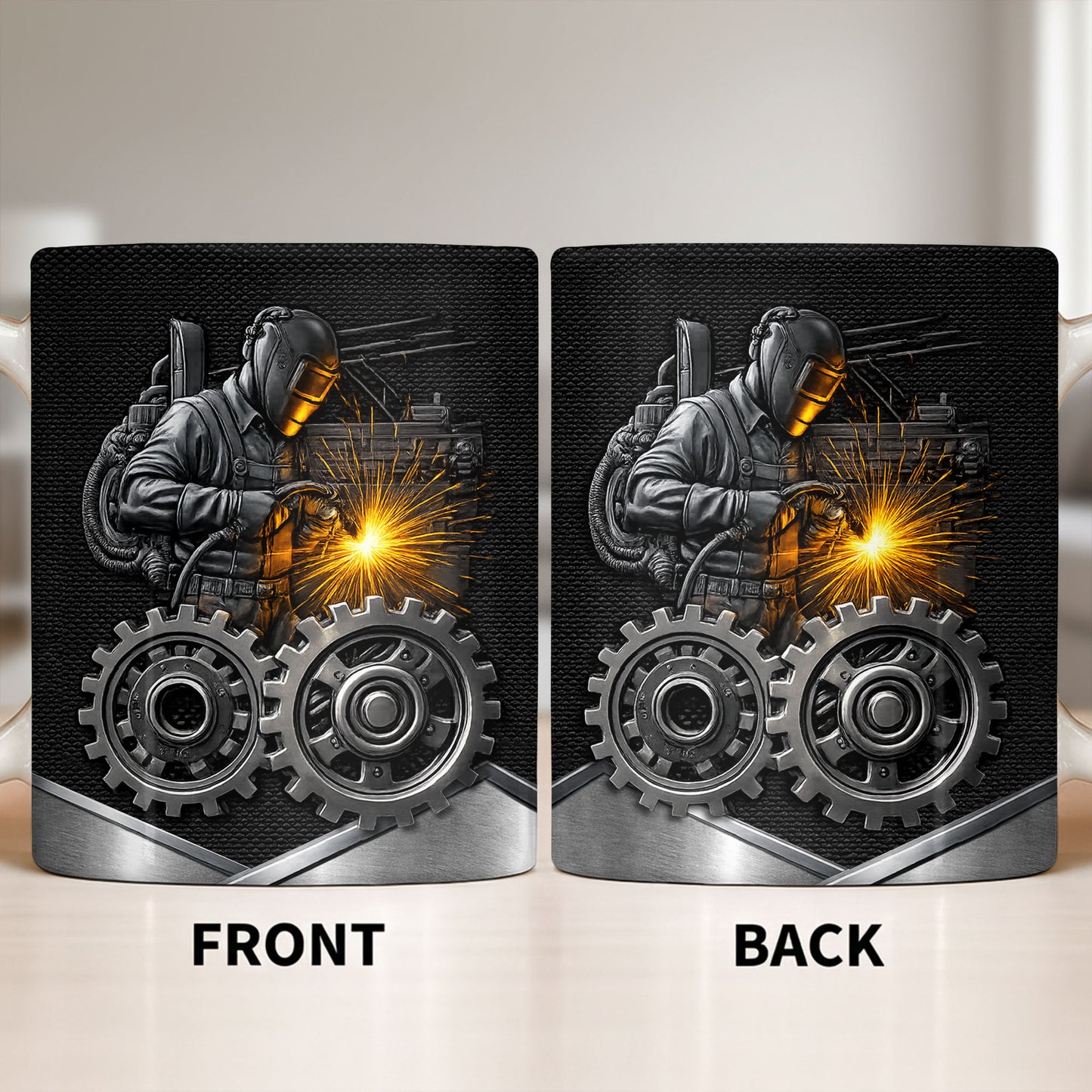 Stay Bold And Inspired, Featuring Welding Helmet And Gears - Personalized Custom Coffee Mug - JBS112_MG