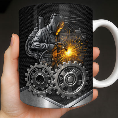Stay Bold And Inspired, Featuring Welding Helmet And Gears - Personalized Custom Coffee Mug - JBS112_MG
