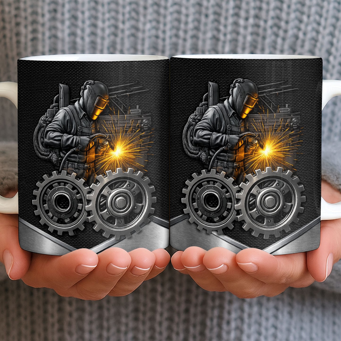 Stay Bold And Inspired, Featuring Welding Helmet And Gears - Personalized Custom Coffee Mug - JBS112_MG