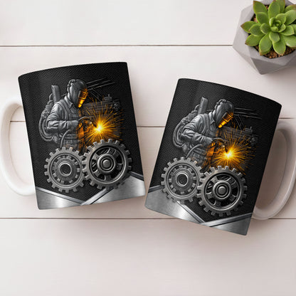 Stay Bold And Inspired, Featuring Welding Helmet And Gears - Personalized Custom Coffee Mug - JBS112_MG