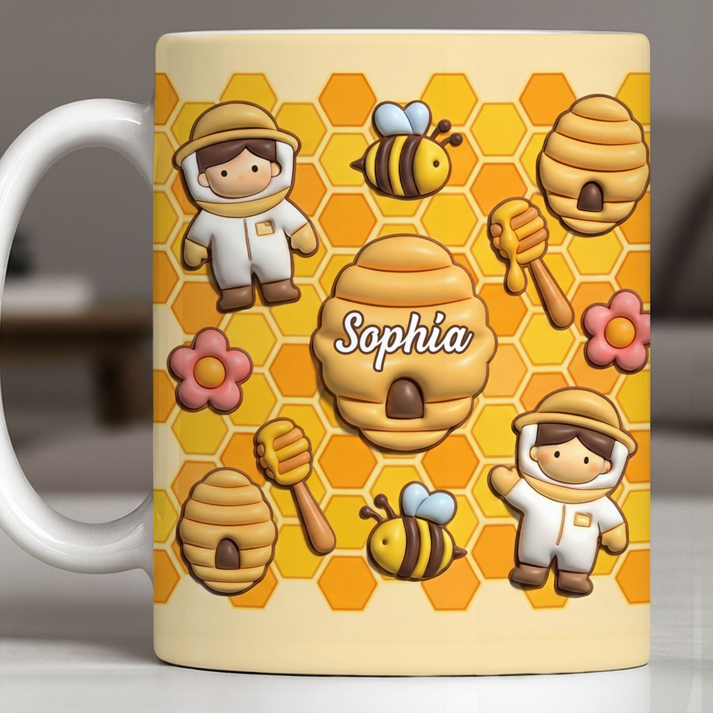 Celebrate A Special Bond With Bee And Honeycomb Design