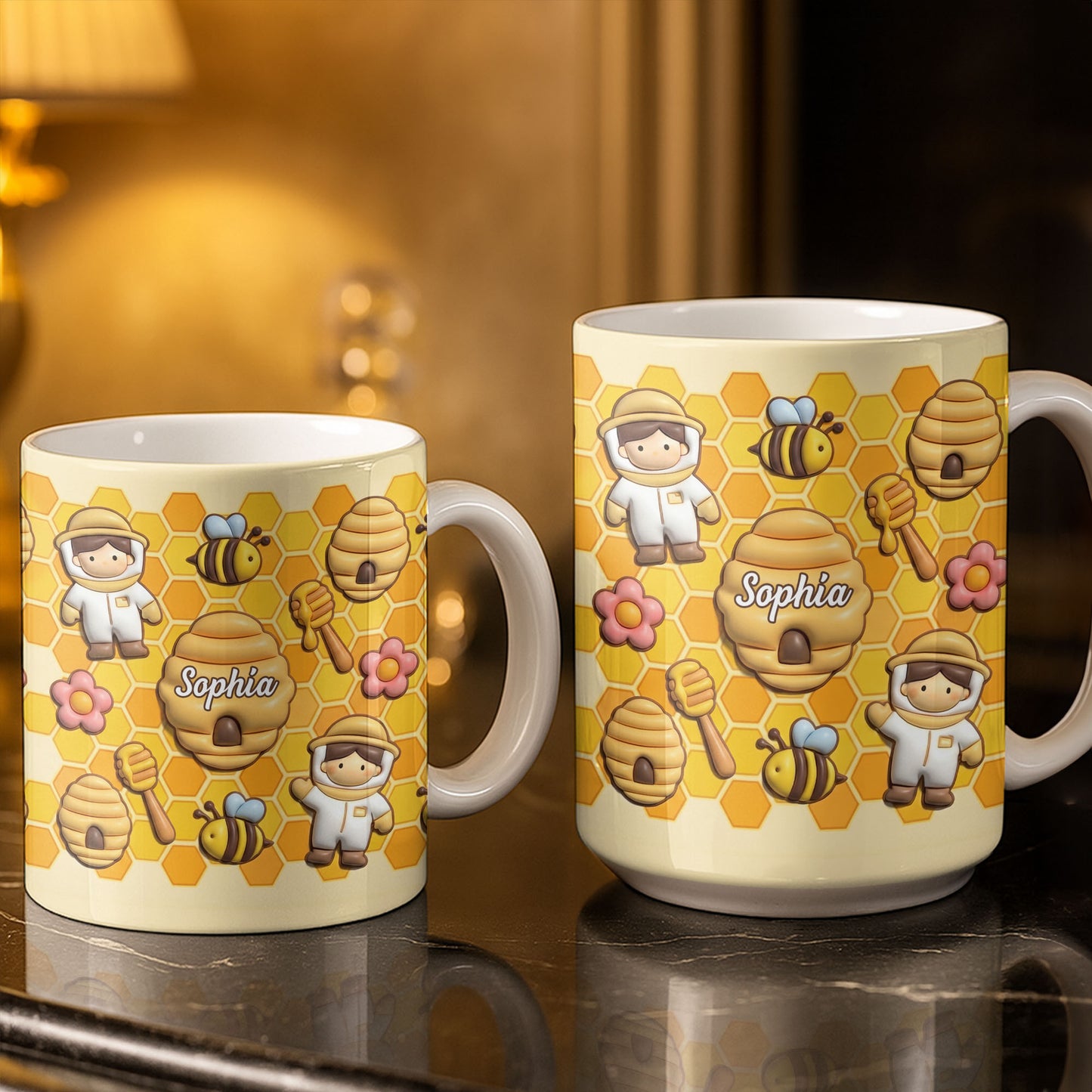Celebrate A Special Bond With Bee And Honeycomb Design