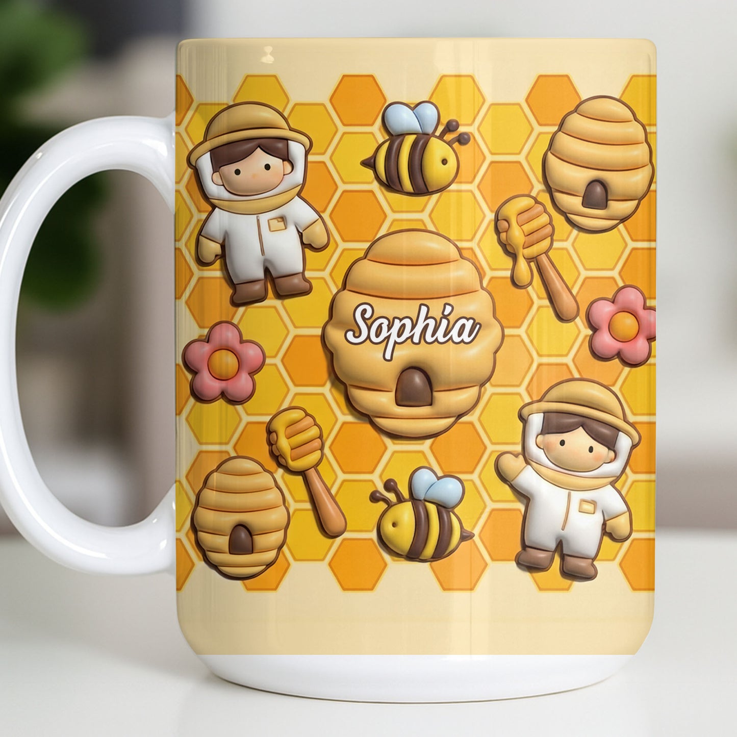 Celebrate A Special Bond With Bee And Honeycomb Design