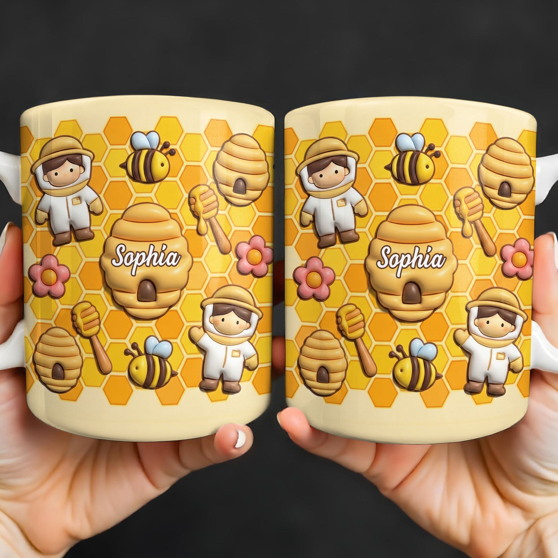 Celebrate A Special Bond With Bee And Honeycomb Design