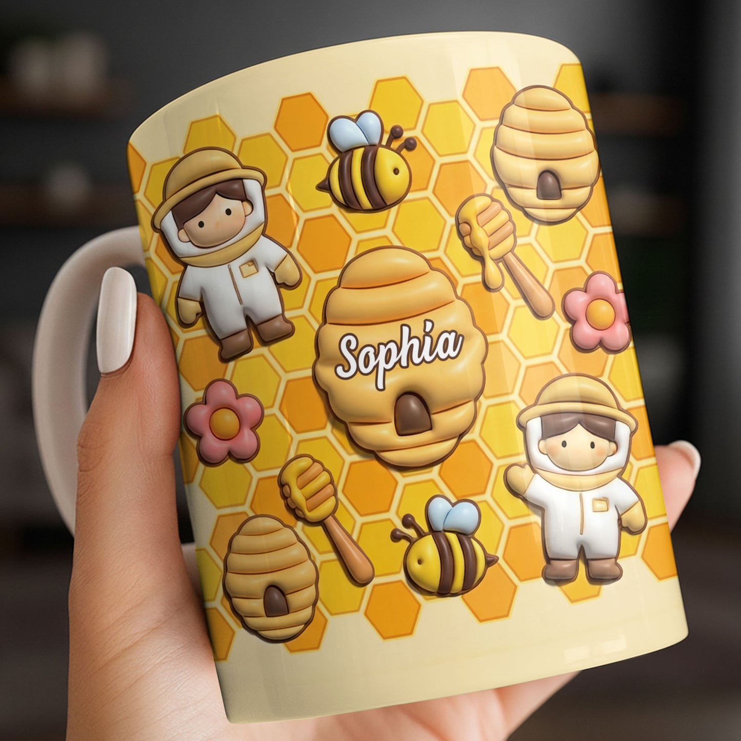 Celebrate A Special Bond With Bee And Honeycomb Design