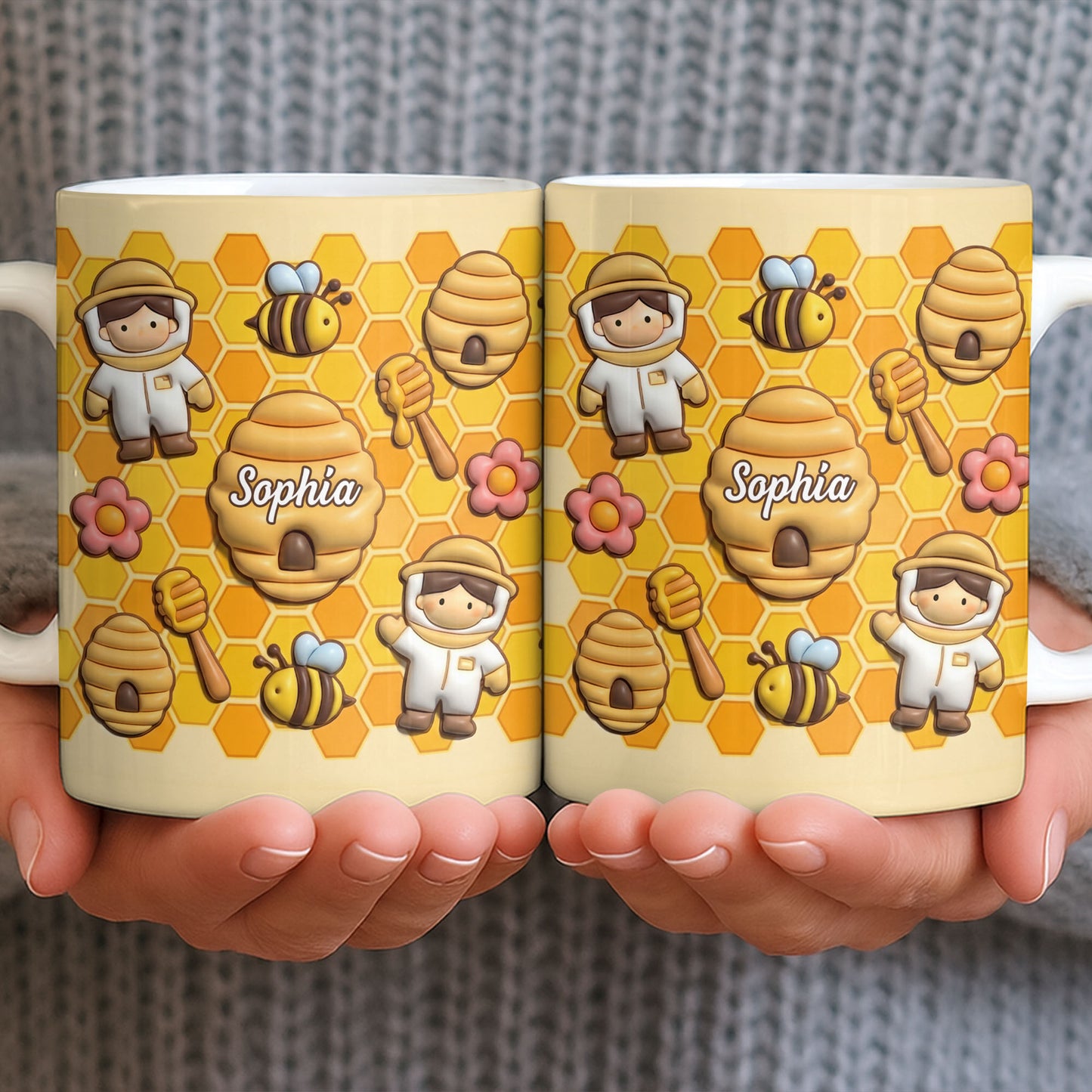Celebrate A Special Bond With Bee And Honeycomb Design