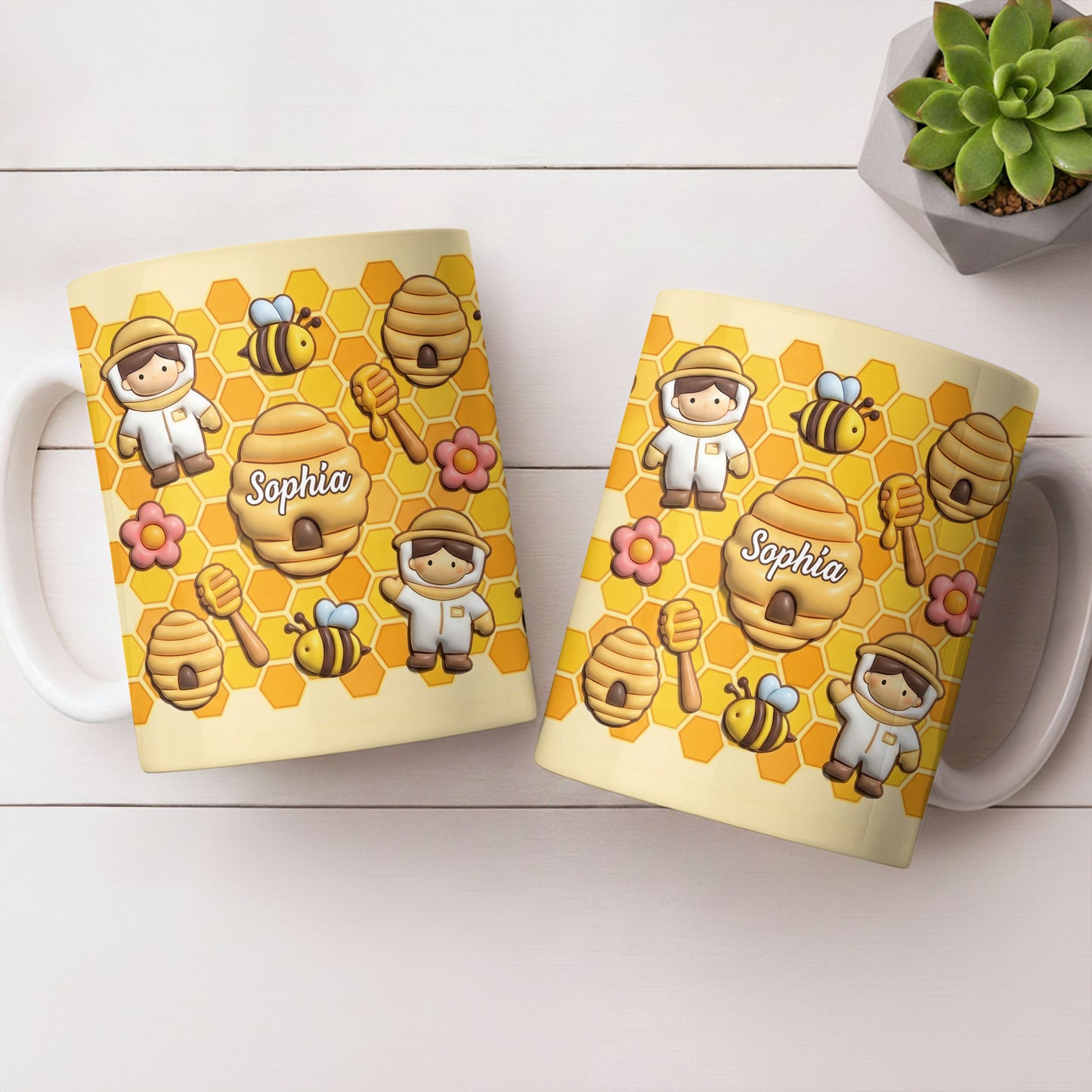 Celebrate A Special Bond With Bee And Honeycomb Design