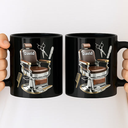 Master Barber At Your Service With Professional Barber Chair And Tools